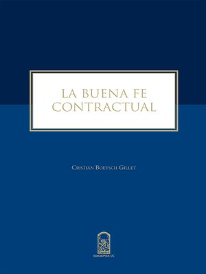 cover image of La buena fe contractual